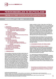 Cover der Leseprobe "Ferienimmobilien in Deutschland – Überblick über steuerliche Besonderheiten" von DWS-Medien.