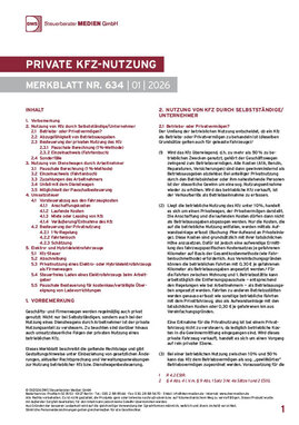 Cover der Leseprobe "Private Kfz-Nutzung" von DWS-Medien.