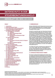 Cover der Leseprobe "Datenschutz in der Steuerberatungskanzlei" von DWS-Medien.