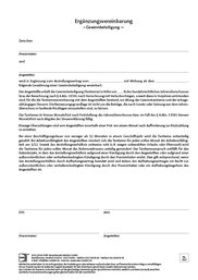 Cover der Leseprobe "Ergänzungsvereinbarung – Gewinnbeteiligung" von DWS-Medien.