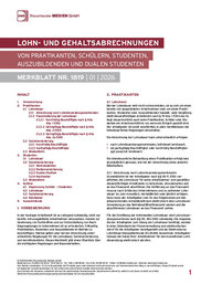 Cover der Leseprobe "Lohn- und Gehaltsabrechnungen von Praktikanten, Schülern, Studenten, Auszubildenden und dualen Studenten" von DWS-Medien.