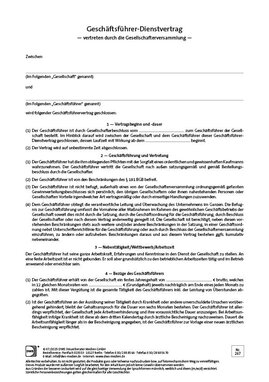 Cover der Leseprobe "Gesellschafter-Geschäftsführer-Vertrag" von DWS-Medien.