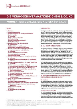 Cover der Leseprobe "Die vermögensverwaltende GmbH & Co. KG" von DWS-Medien.