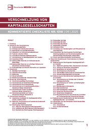 Cover der Leseprobe "Verschmelzung von Kapitalgesellschaften" von DWS-Medien mit Inhaltsverzeichnis und Einleitungstext.
