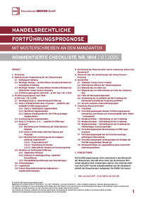 Cover der Leseprobe "Handelsrechtliche Fortführungsprognose" von DWS-Medien.