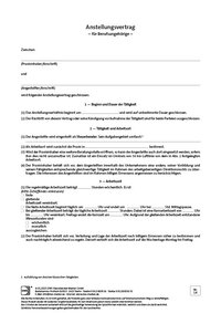Cover der Leseprobe "Anstellungsvertrag für Berufsangehörige" von DWS-Medien.