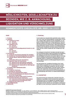 Cover der Leseprobe "Möglichkeiten, Gesellschaften zu beenden, wie z. B. Anwachsung, Liquidation und Verschmelzung" von DWS-Medien.