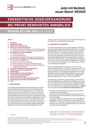 Cover der Leseprobe "Energetische Gebäudesanierung – Voraussetzungen und Regelungen für die Steuerermäßigung" von DWS-Medien.