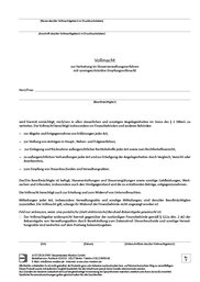 Cover der Leseprobe "Vollmacht zur Vertretung im Steuerverwaltungsverfahren mit uneingeschränkter Empfangsvollmacht" von DWS-Medien.