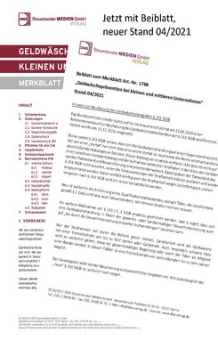 Cover der Leseprobe "Geldwäscheprävention bei kleinen und mittleren Unternehmen" von DWS-Medien.