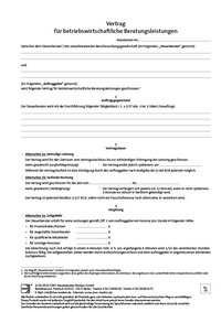 Cover der Leseprobe "Vertrag für betriebswirtschaftliche Beratungsleistungen" von DWS-Medien.