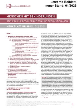 Cover der Leseprobe "Menschen mit Behinderungen – steuerliche Besonderheiten ab dem Veranlagungszeitraum 2021" von DWS-Medien.