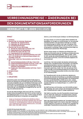 Cover der Leseprobe "Verrechnungspreise – Änderungen bei den Dokumentationsanforderungen" von DWS-Medien.