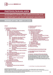 Cover der Leseprobe "Photovoltaikanlagen – Ausgewählte ertrag- und umsatzsteuerliche Schwerpunkte aus Sicht der Beratungspraxis" von DWS-Medien.