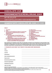 Cover der Leseprobe "Checkliste zur Einkommensteuererklärung 2022 Zum Ausfüllen durch den Mandanten" von DWS-Medien.