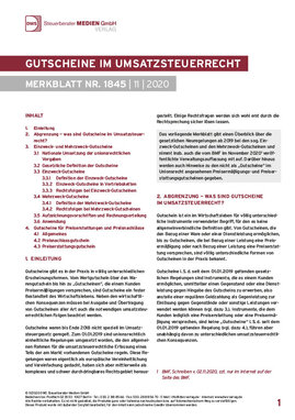 Cover der Leseprobe "Gutscheine im Umsatzsteuerrecht" von DWS-Medien.