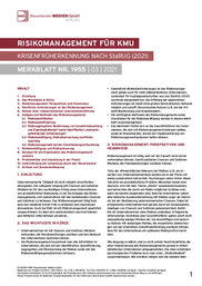 Cover der Leseprobe "Risikomanagement für KMU – Krisenfrüherkennung nach StaRUG (2021)" von DWS-Medien.