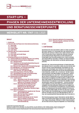 Cover der Leseprobe "Start-ups – Phasen der Unternehmensentwicklung und Beratungsschwerpunkte" von DWS-Medien.