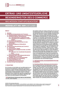 Cover der Leseprobe "Ertrag- und umsatzsteuerliche Besonderheiten des E-Commerce" von DWS-Medien.