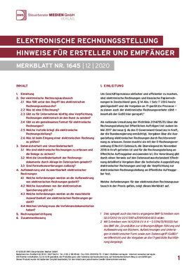 Cover der Leseprobe "Elektronische Rechnungsstellung – Hinweise für Ersteller und Empfänger" von DWS-Medien.