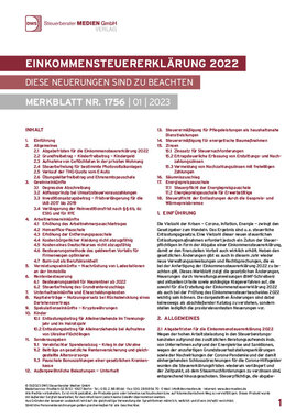 Cover der Leseprobe "Einkommensteuererklärung 2022 – Diese Neuerungen sind zu beachten" von DWS-Medien.