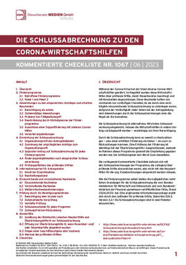 Cover der Leseprobe "Die Schlussabrechnung zu den Corona-Wirtschaftshilfen" von DWS-Medien.