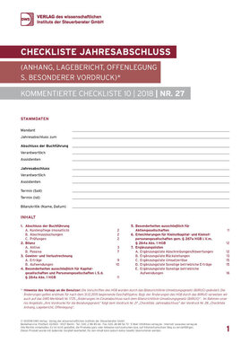 Cover der Leseprobe "Checkliste Jahresabschluss" von DWS-Medien.