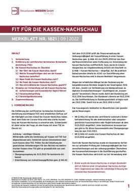 Cover der Leseprobe "Fit für die Kassen-Nachschau" von DWS-Medien.