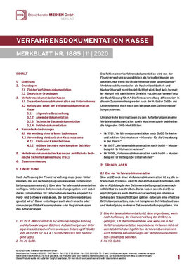Cover der Leseprobe "Verfahrensdokumentation Kasse" von DWS-Medien.