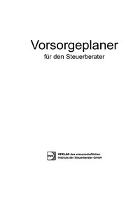 Cover der Word-Datei "Vorsorgeplaner für den Steuerberater" von DWS-Medien.
