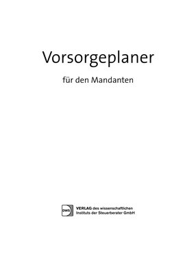 Cover des "Vorsorgeplaner für den Mandanten (mit Logoaufdruck)" von DWS-Medien.